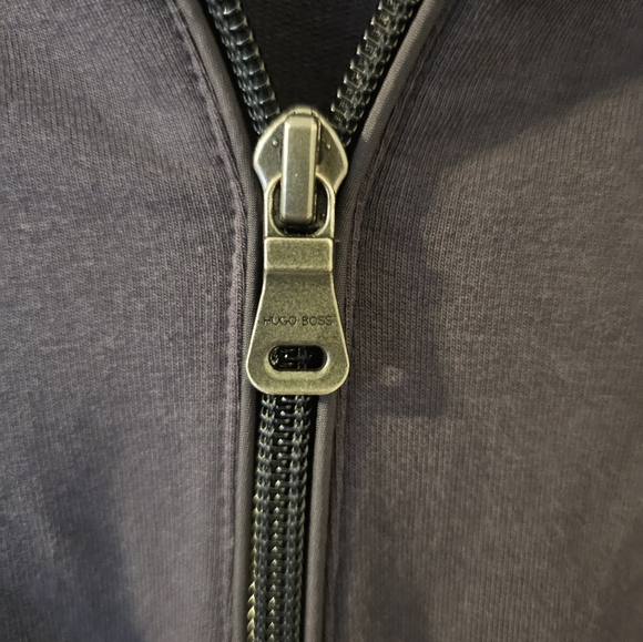 Hugo Boss 1/4 Button Sweater Mens Regular Fit Navy Cotton Long Sleeve Size XL - Picture 4 of 6